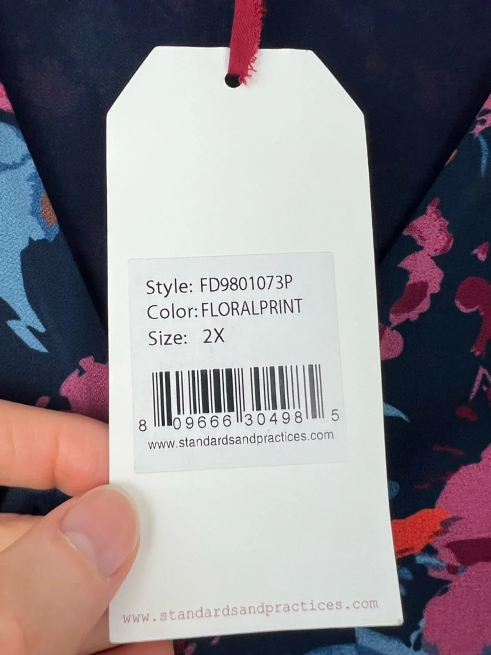 Standards & Practices Carter Dark Floral Asymmetrical Maxi Dress 2X NWT Romantic